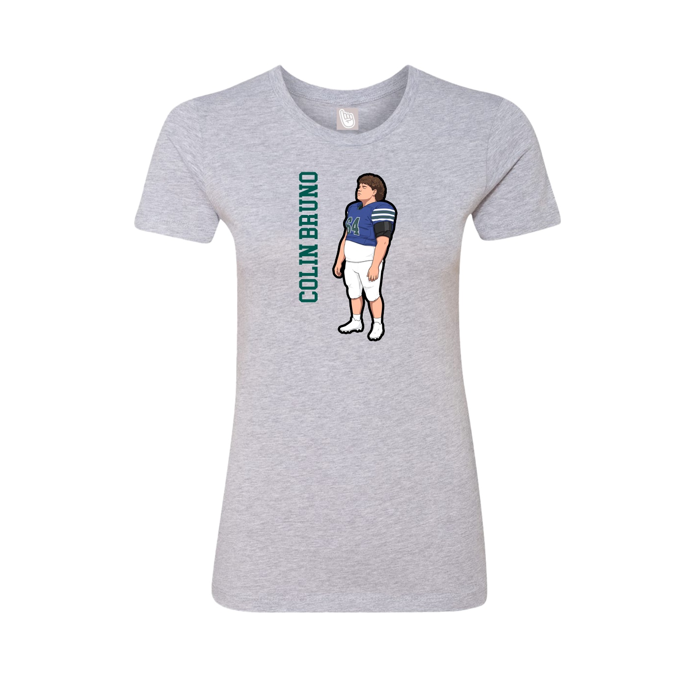 Womens Tee — Name Vertical in Grey