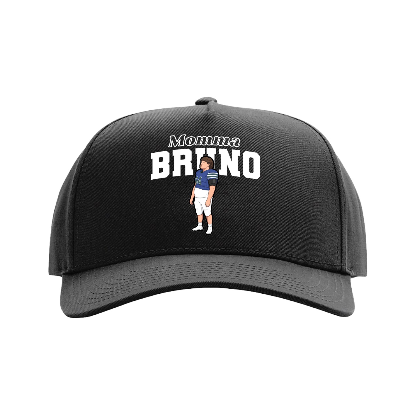 Full Fabric Five-Panel Champ Cap — Mothers Day Block in Black