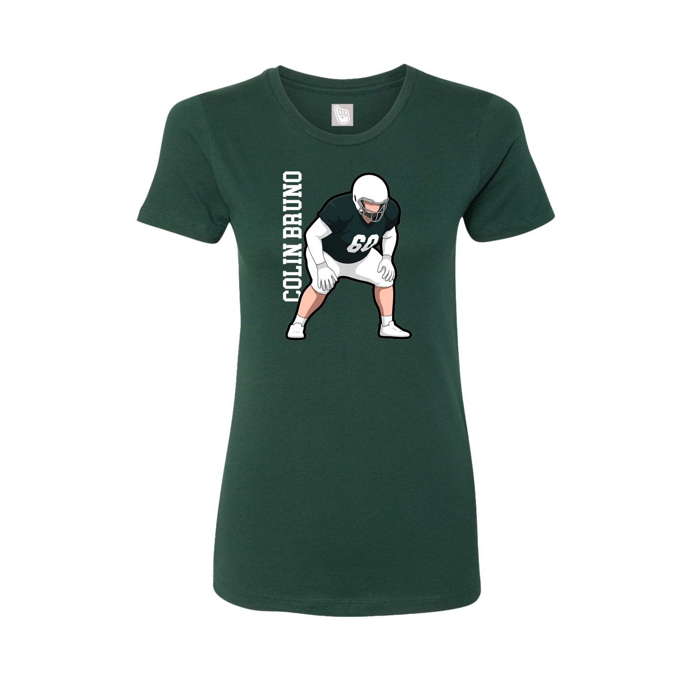 Womens Tee — Name Vertical in Green