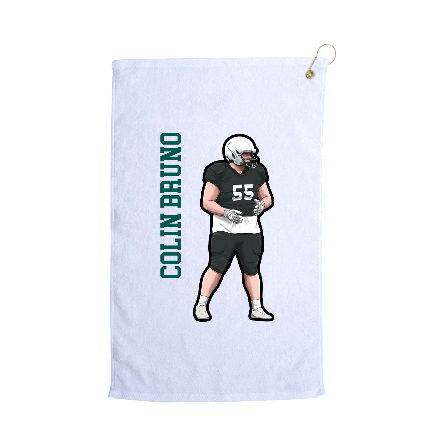 Golf Towel — Name Vertical in White