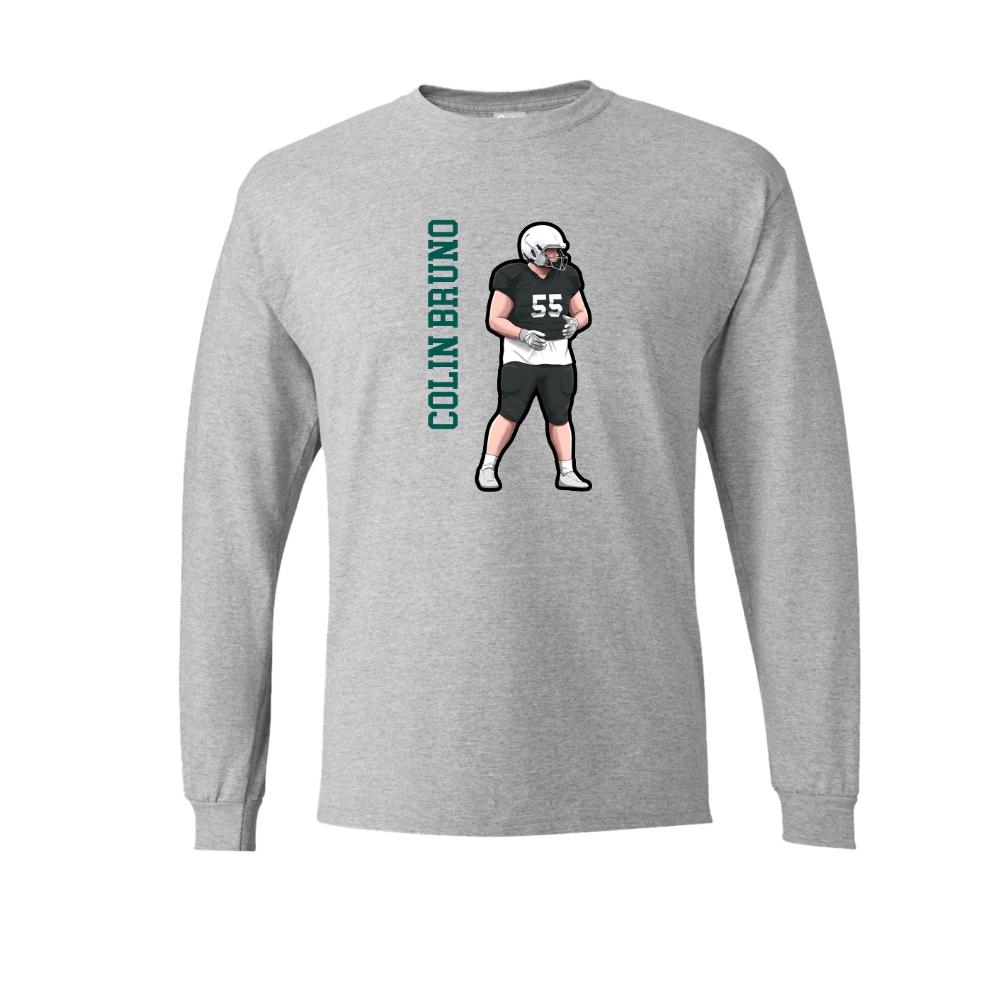 Long Sleeve Tee — Name Vertical in Grey