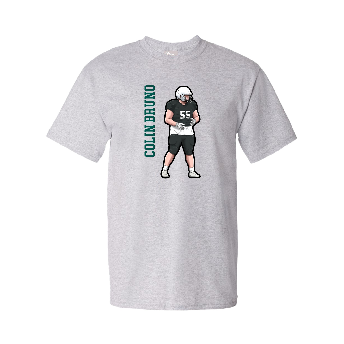 Youth Tee — Name Vertical in Grey