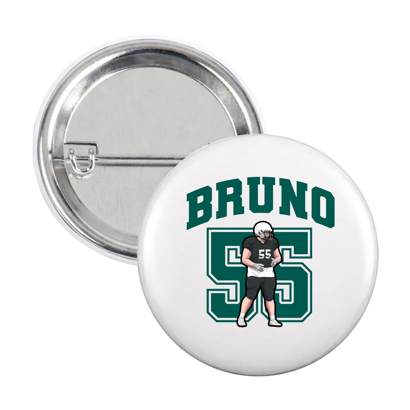 Game Day Button — Number in White