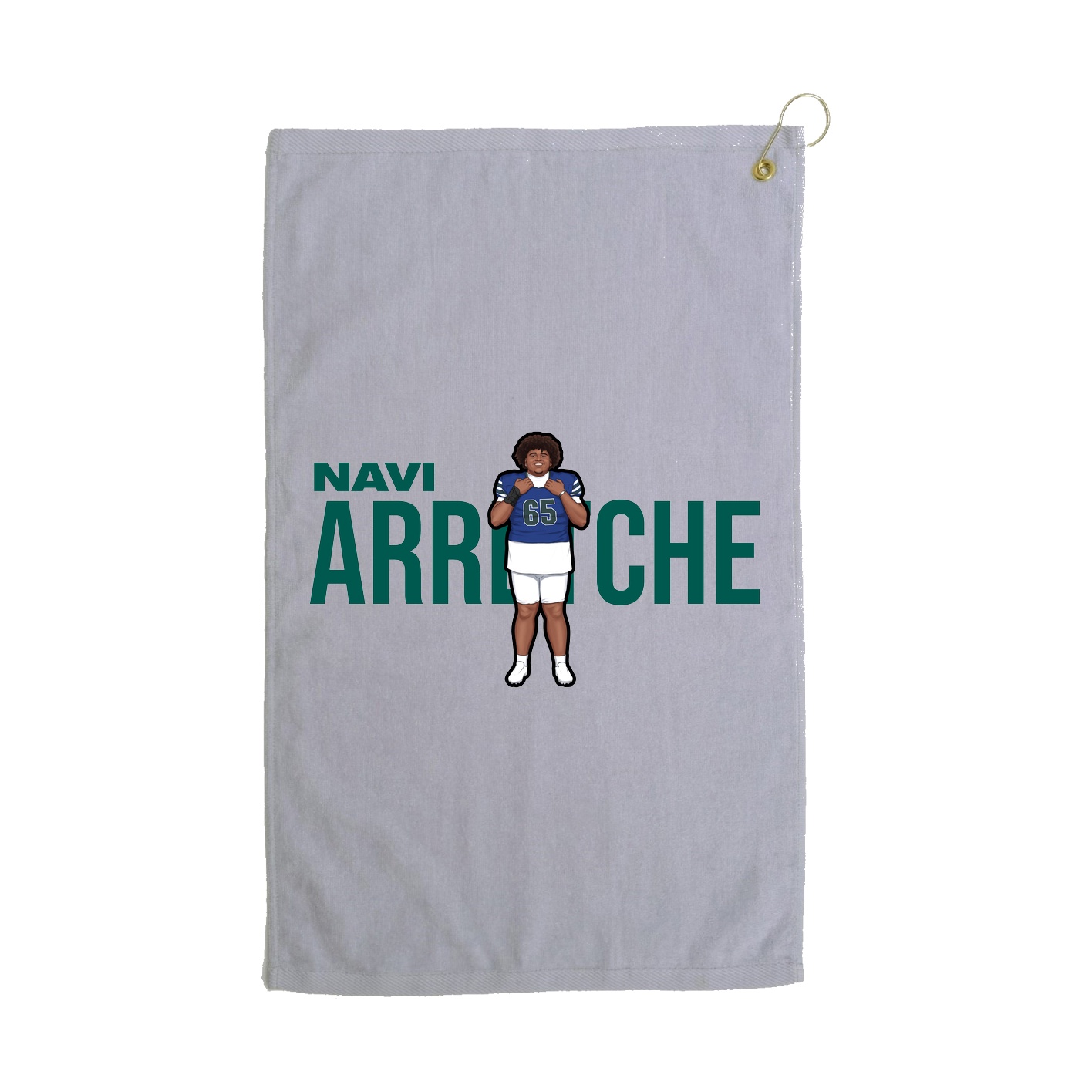 Golf Towel — Player Name in Grey