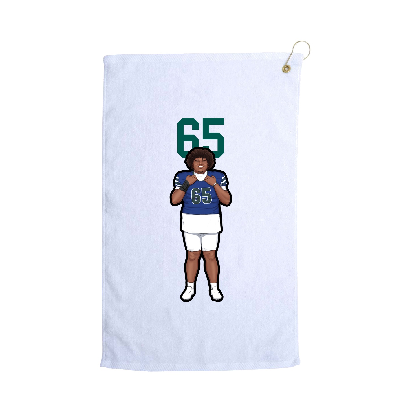 Golf Towel — Number Top in White