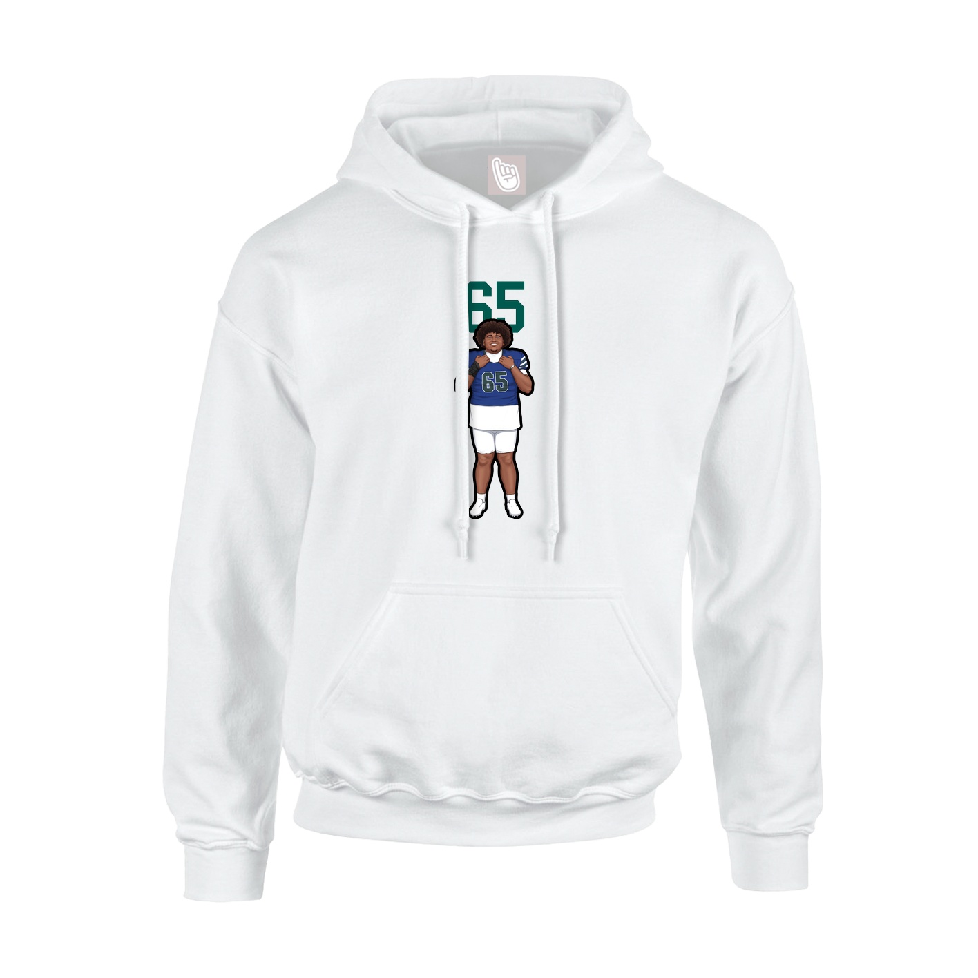 Hoodie — Number Top in White