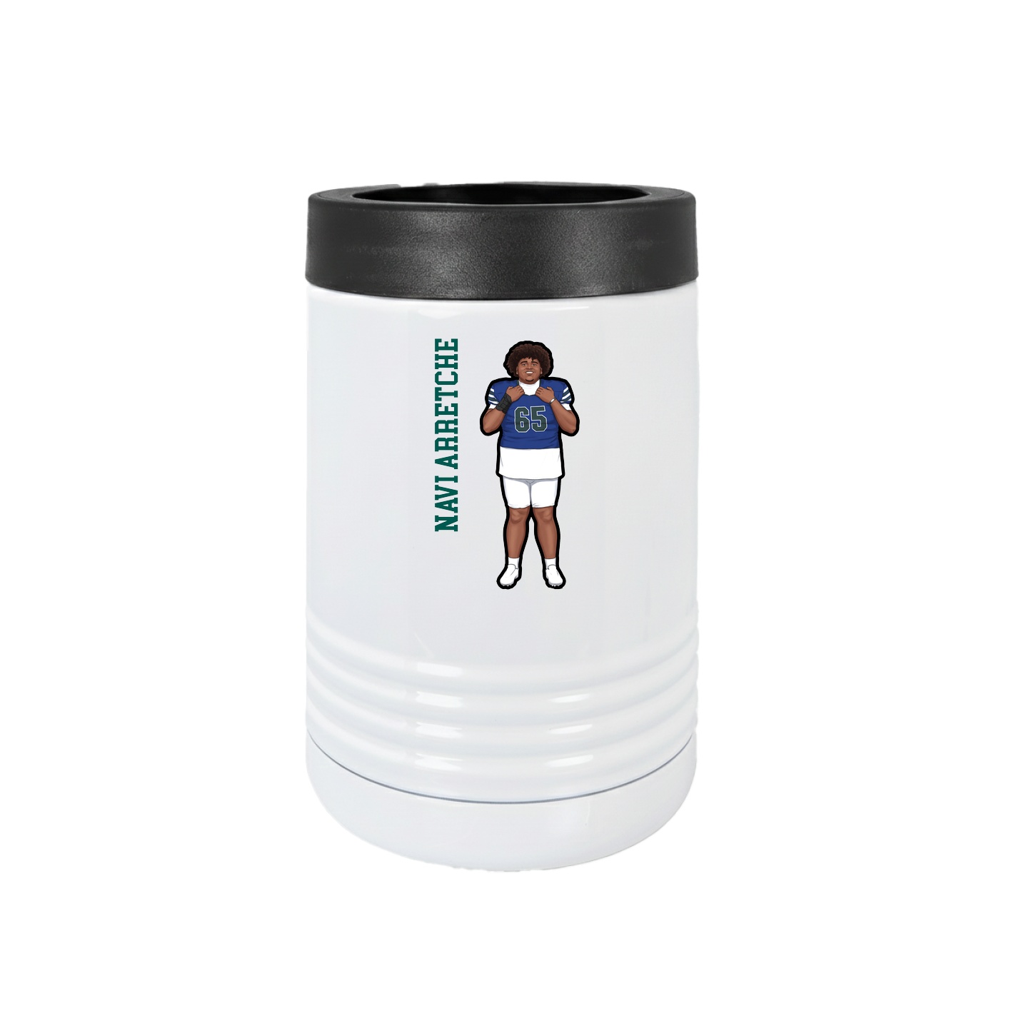 Beverage Holder — Name Vertical in White
