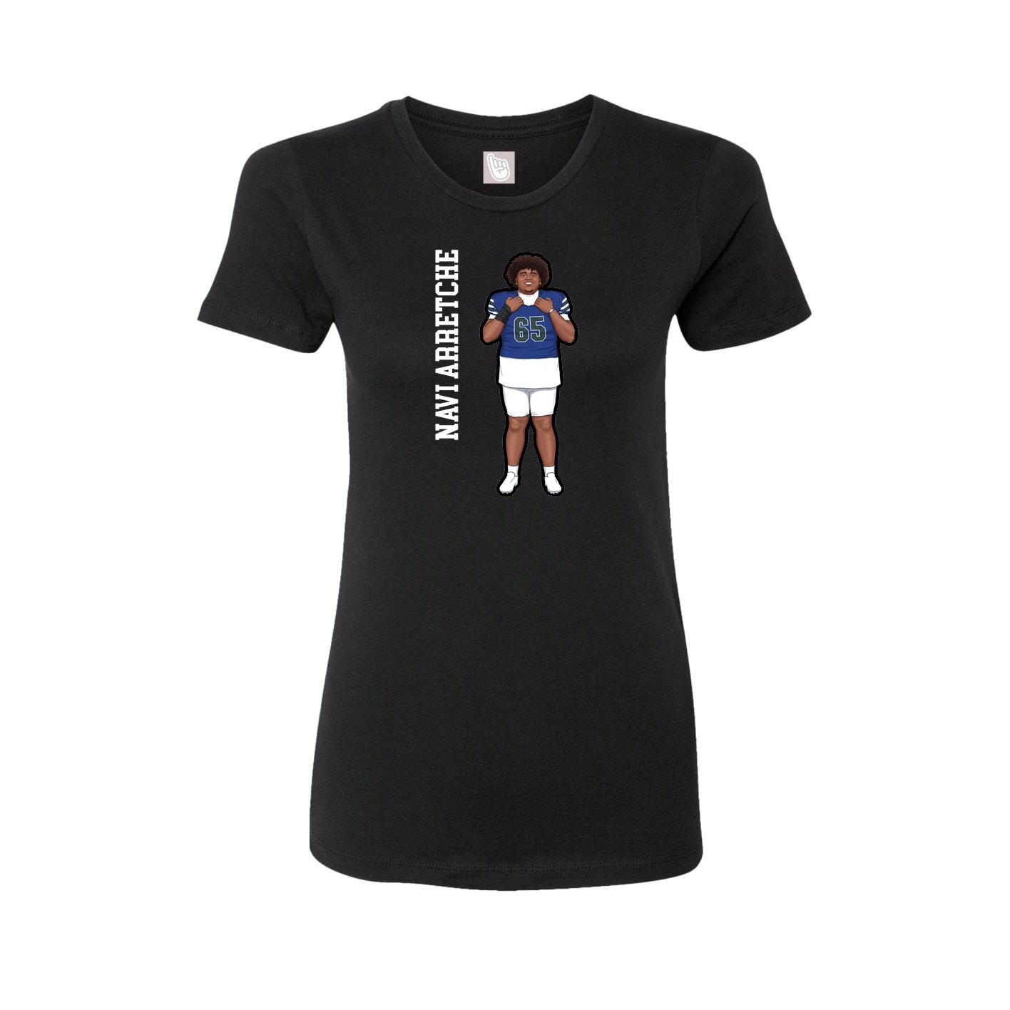 Fitted Women's Tee — Name Vertical in Black