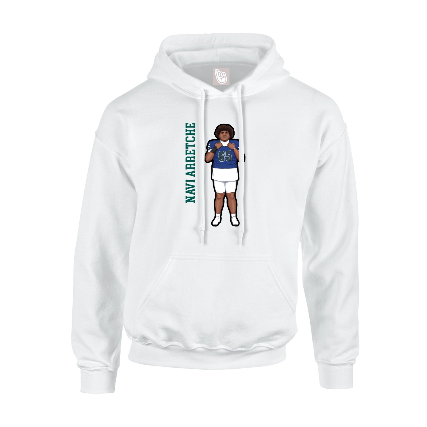 Hoodie — Name Vertical in White