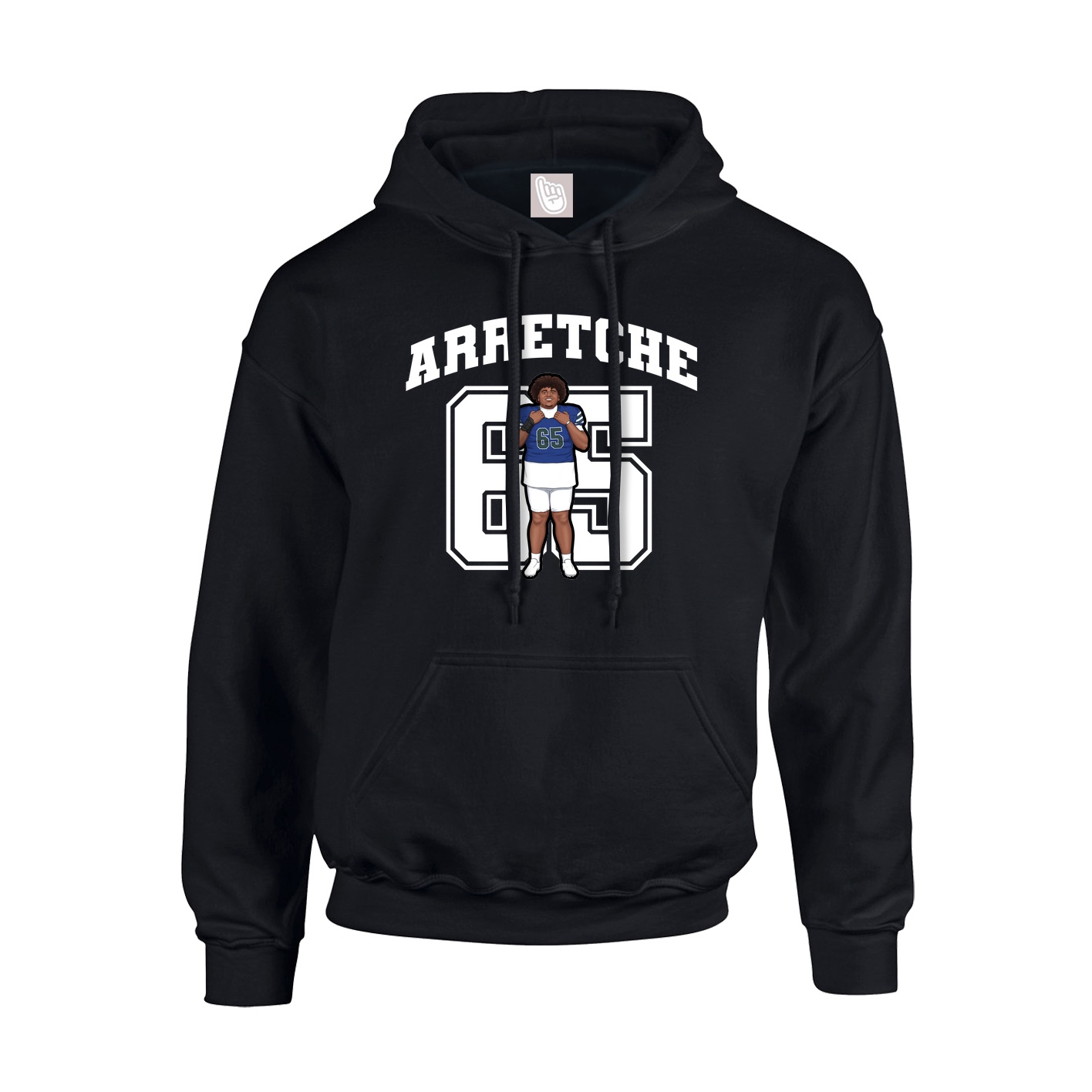 Youth Hoodie — Number in Black