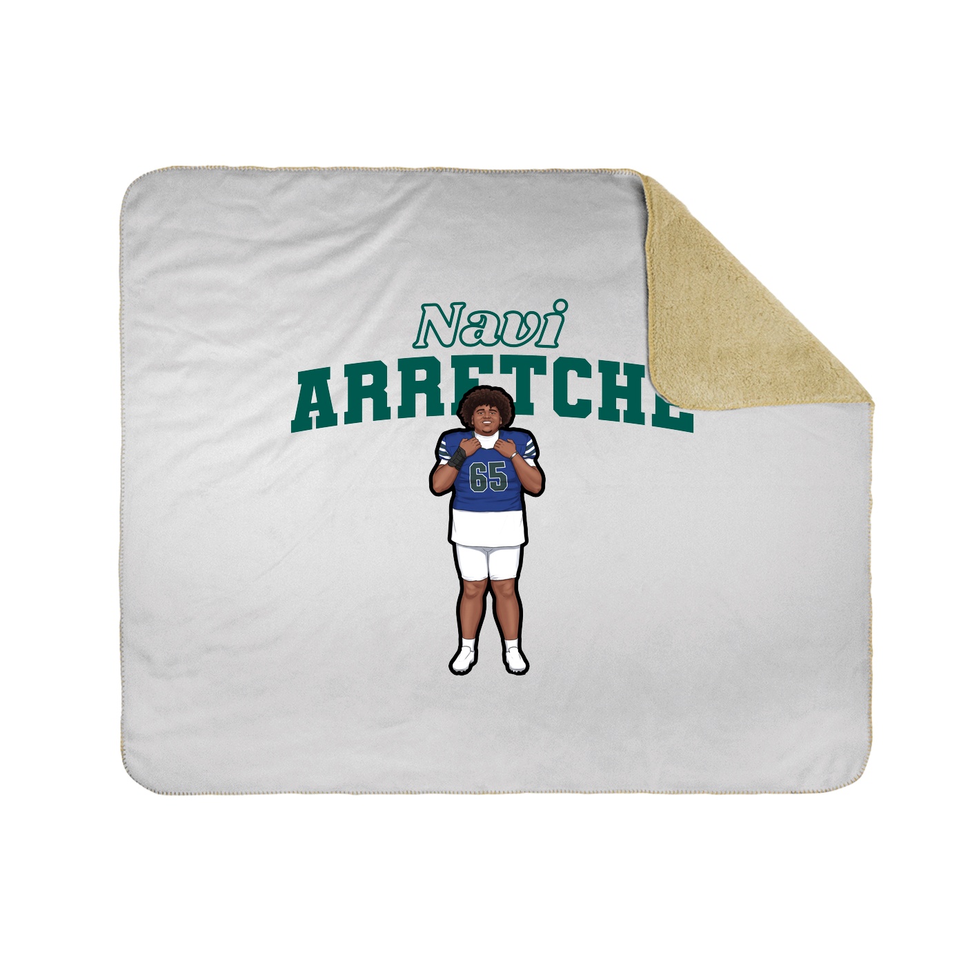 Throw Blanket — Name Arch in White