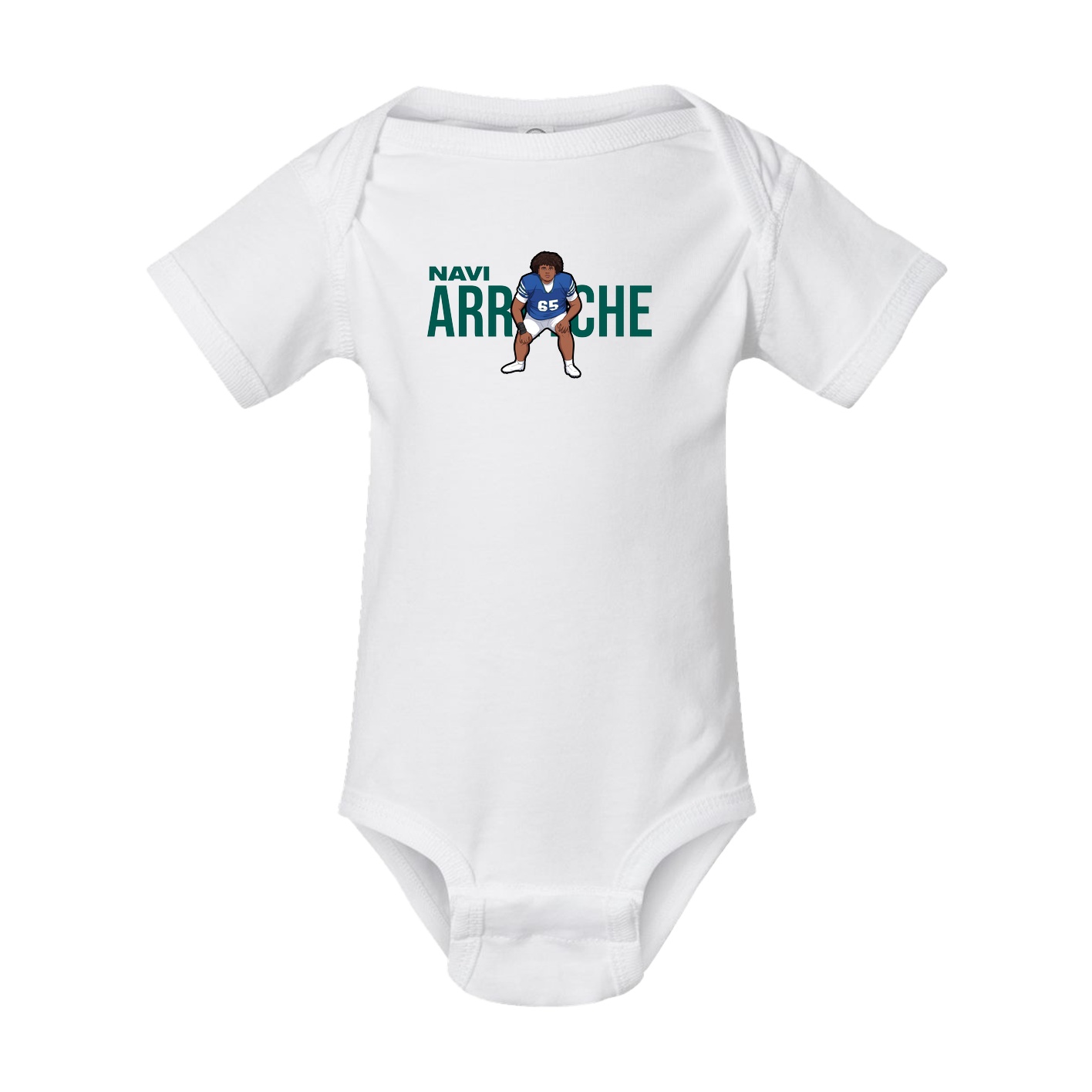 Baby Onesie — Player Name in White