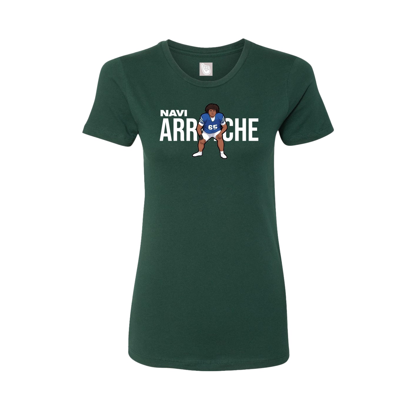 Fitted Women's Tee — Player Name in Green