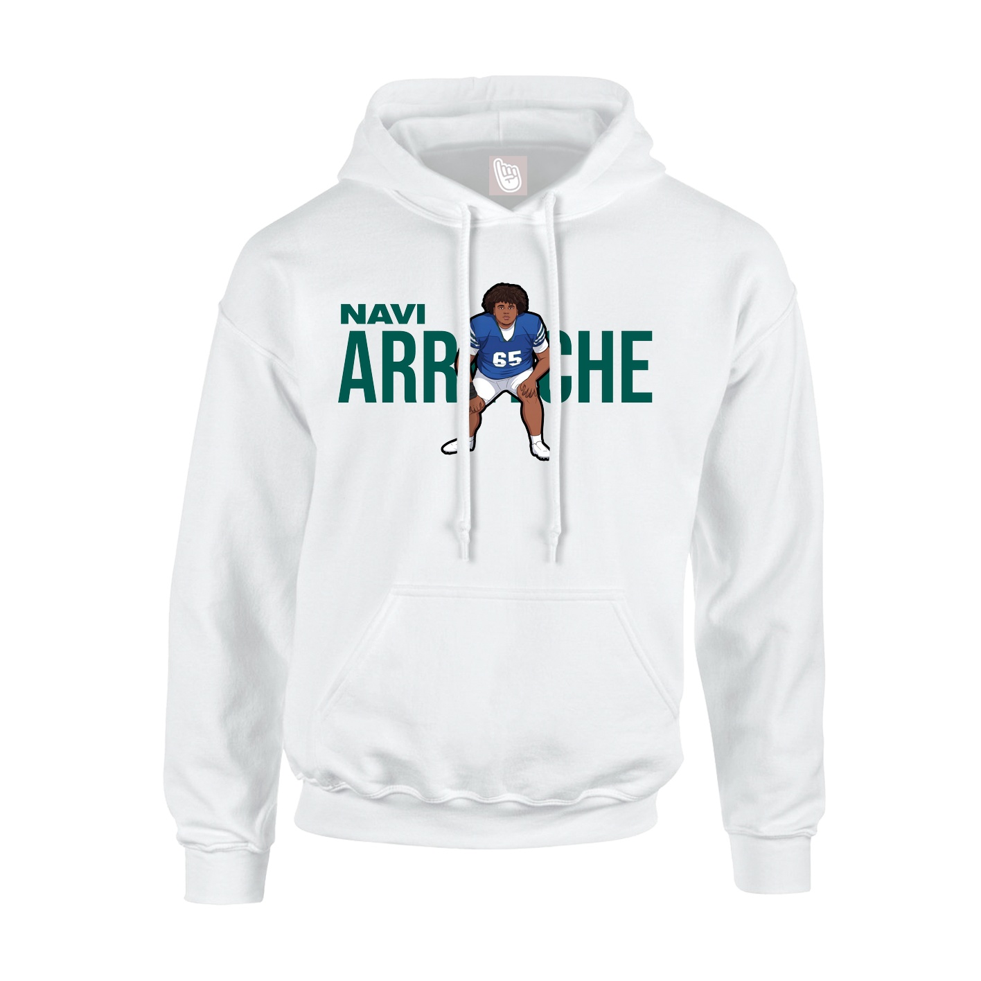 Youth Hoodie — Player Name in White