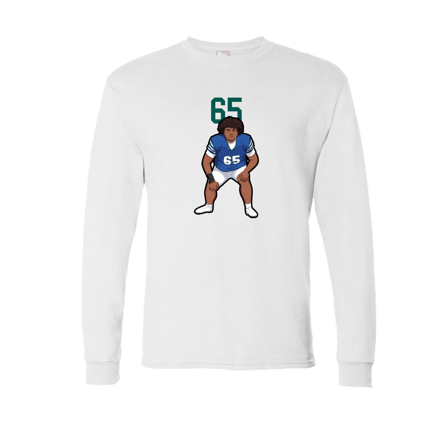 Long Sleeve Tee — Number Top in White