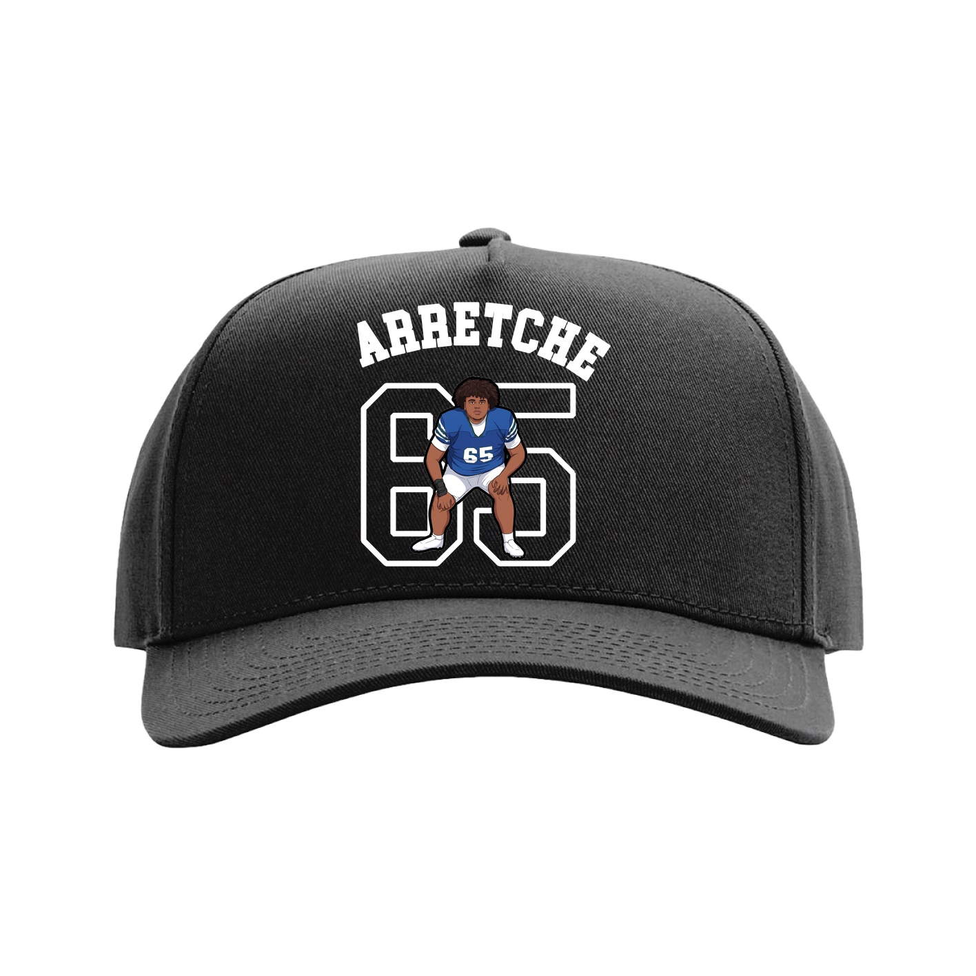 Full Fabric Five-Panel Champ Cap — Shirsey Arch in Black
