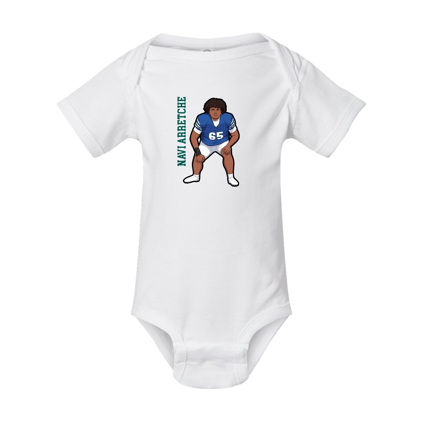 Baby Onesie — Name Vertical in White