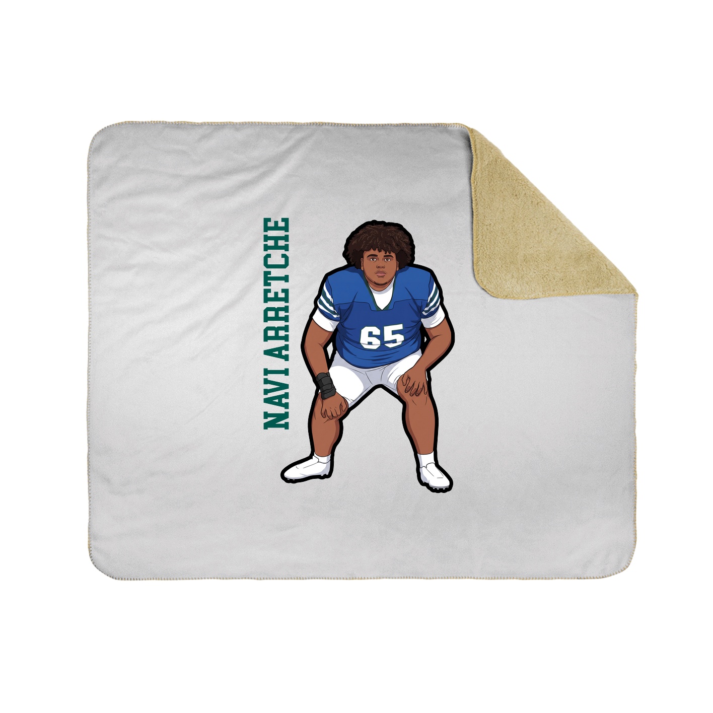 Throw Blanket — Name Vertical in White