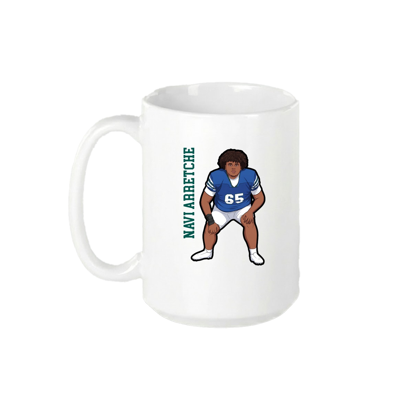 15oz Coffee Mug — Name Vertical in White