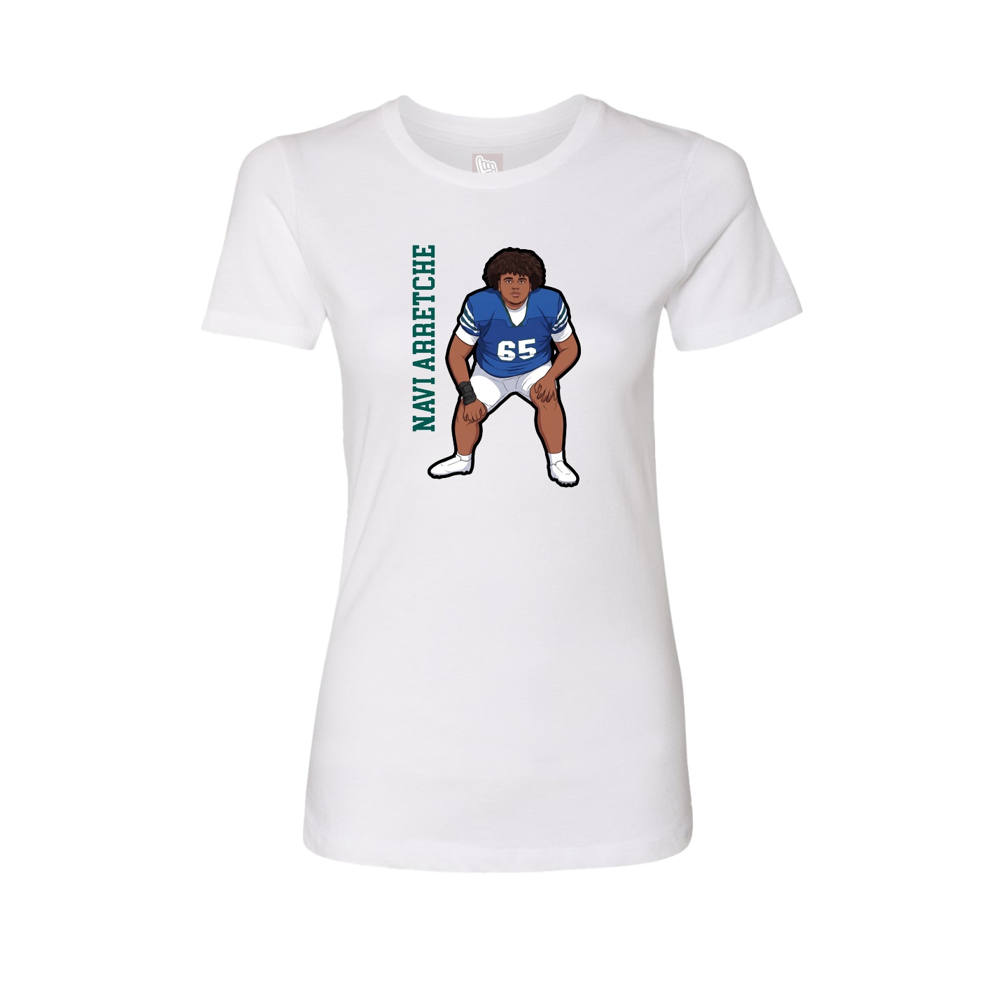 Fitted Women's Tee — Name Vertical in White