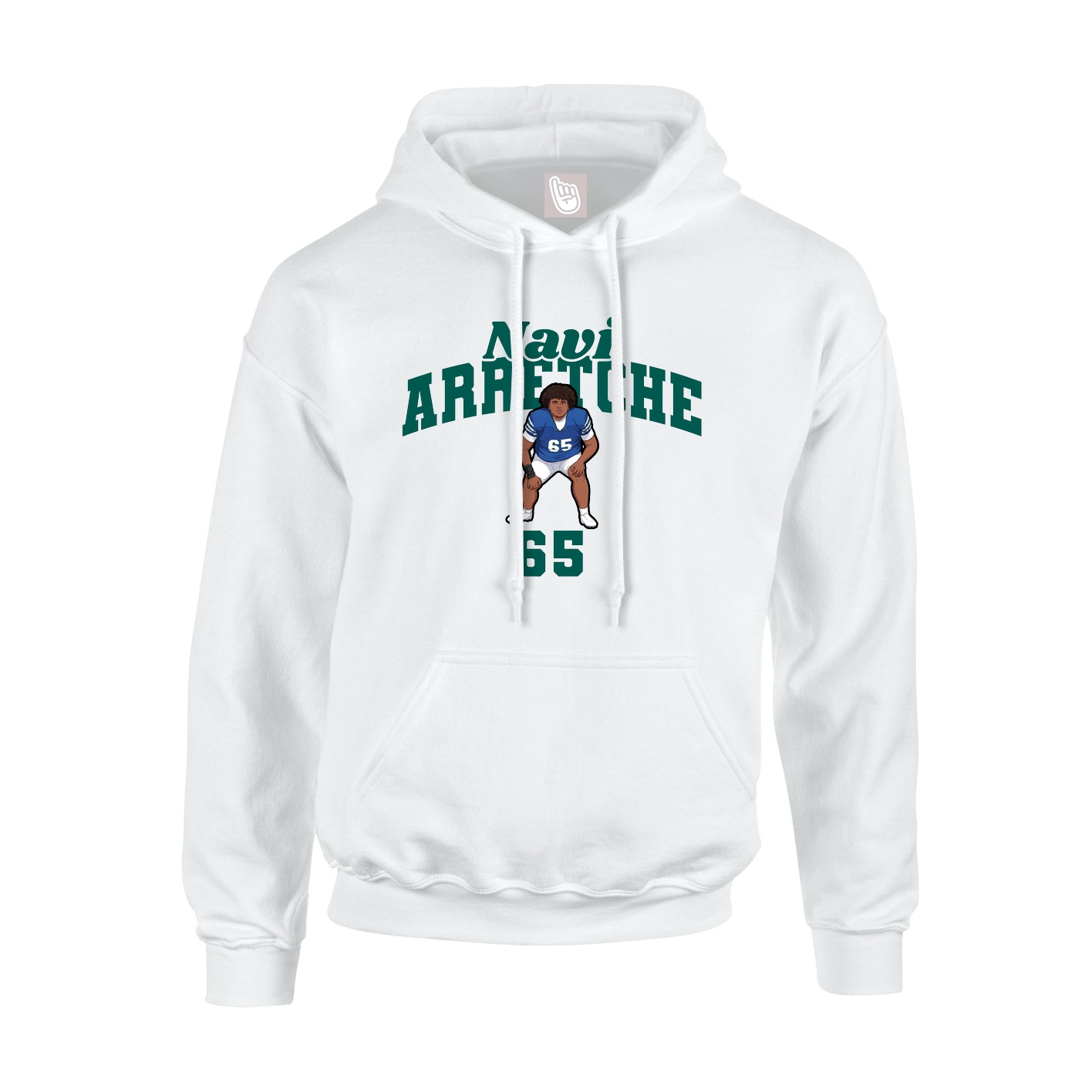 Youth Hoodie — Signature Arch in White
