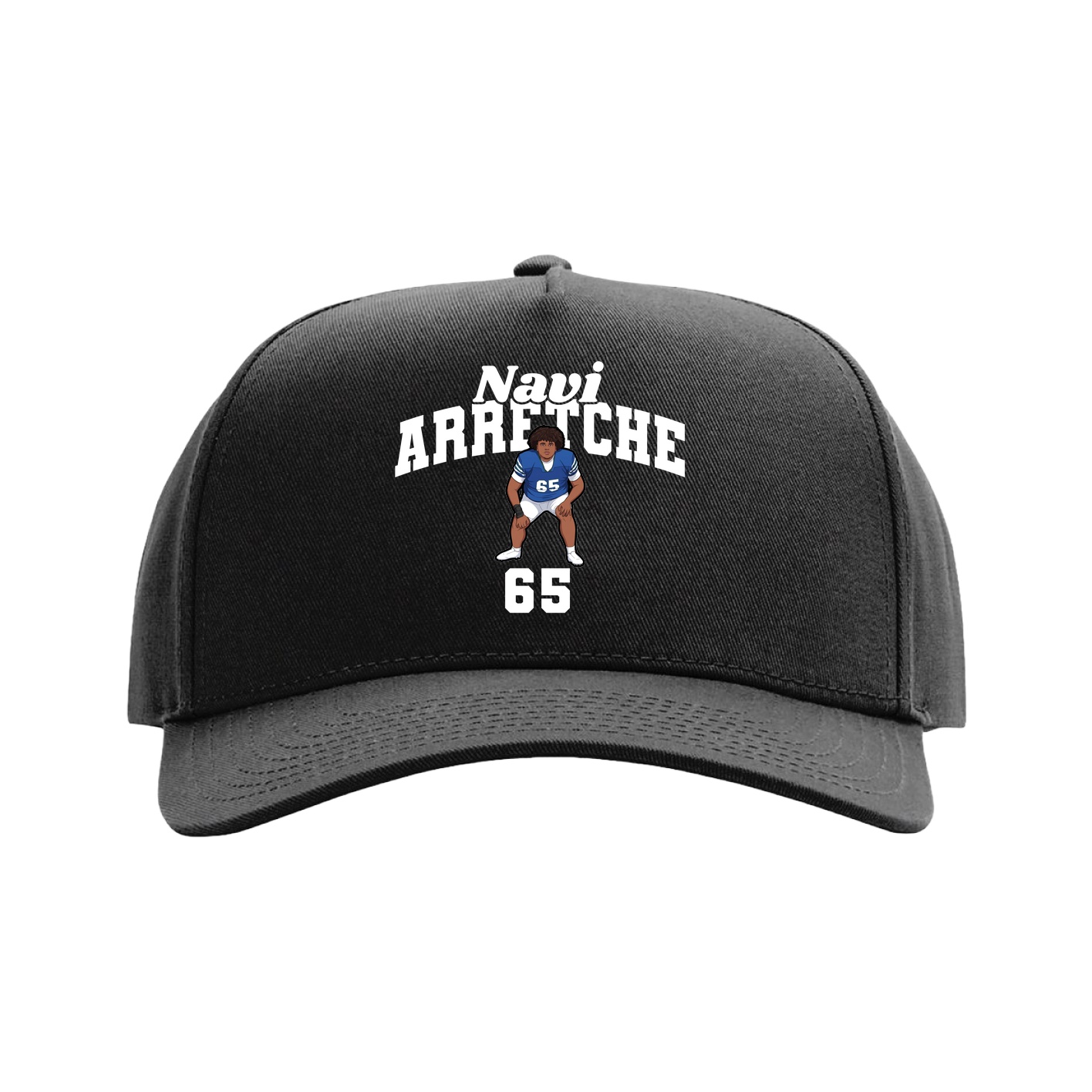 Full Fabric Five-Panel Champ Cap — Signature Arch in Black