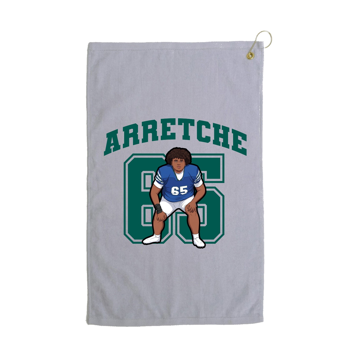 Golf Towel — Number in Grey