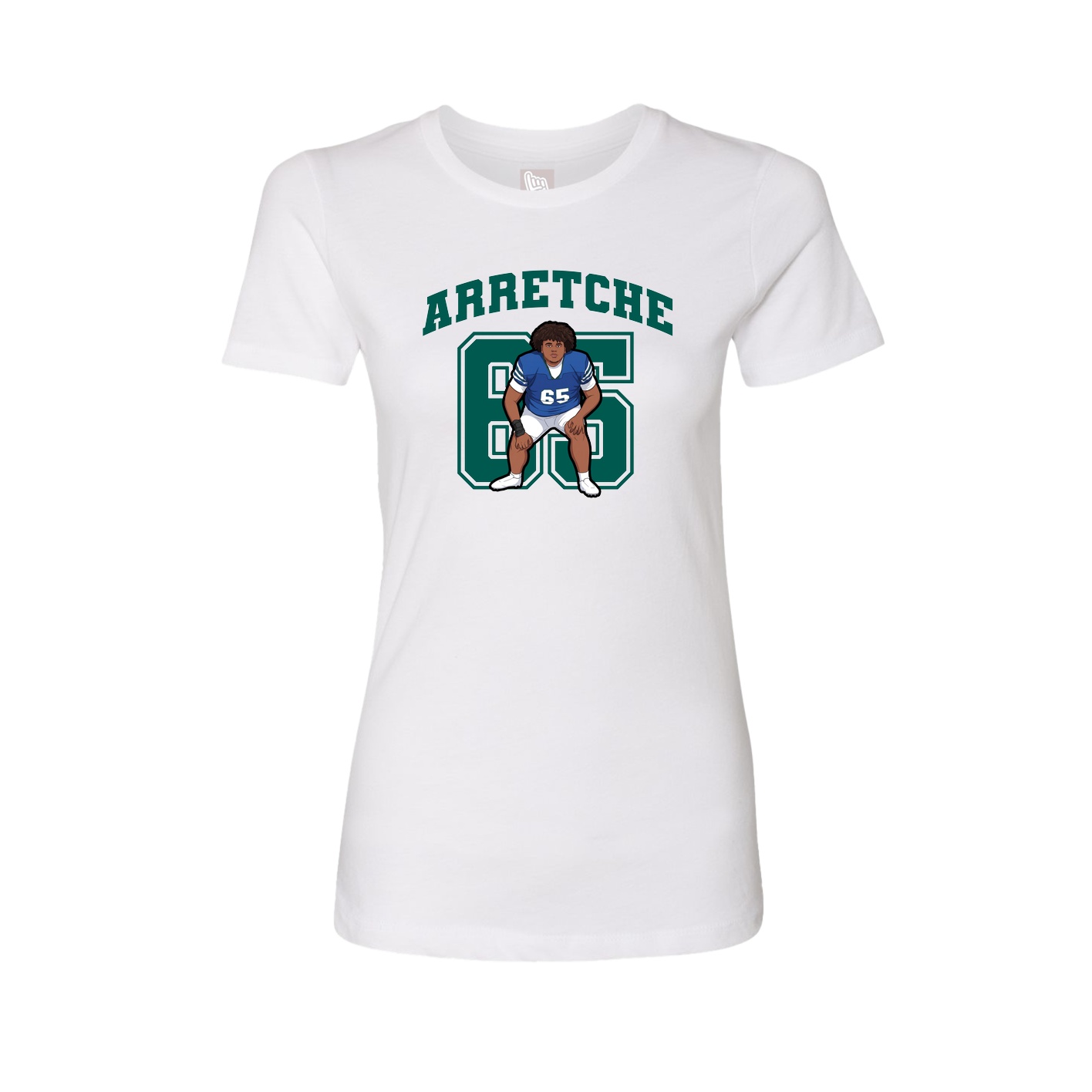 Fitted Women's Tee — Number in White