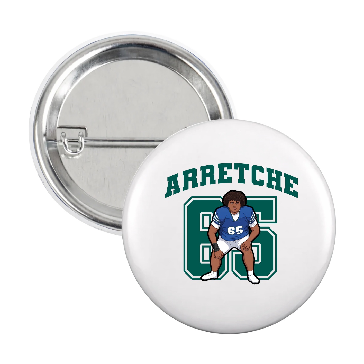 Game Day Button — Number in White