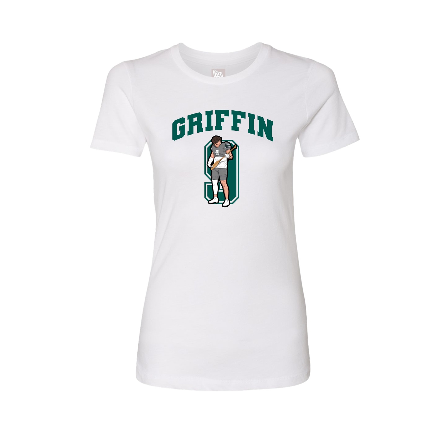Fitted Women's Tee — Number in White