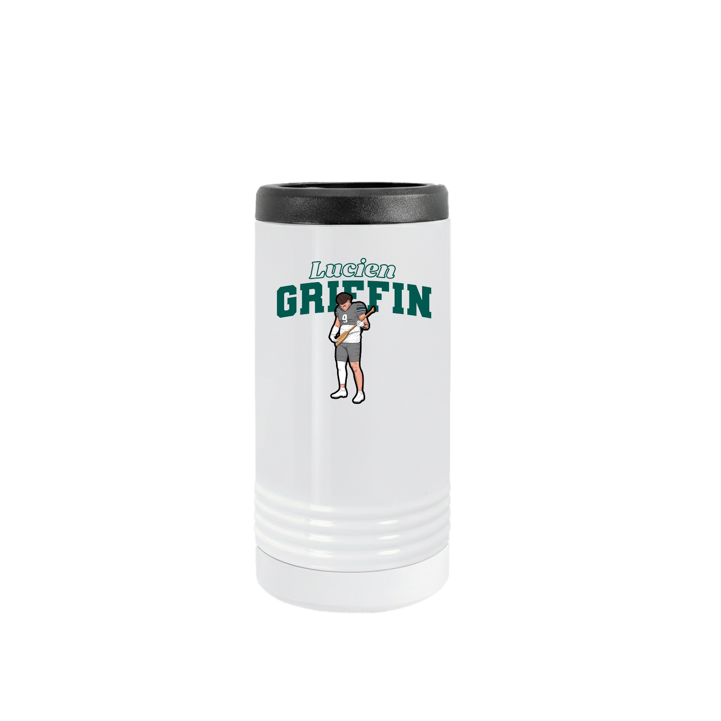 Slim Beverage Holder — Name Arch in White