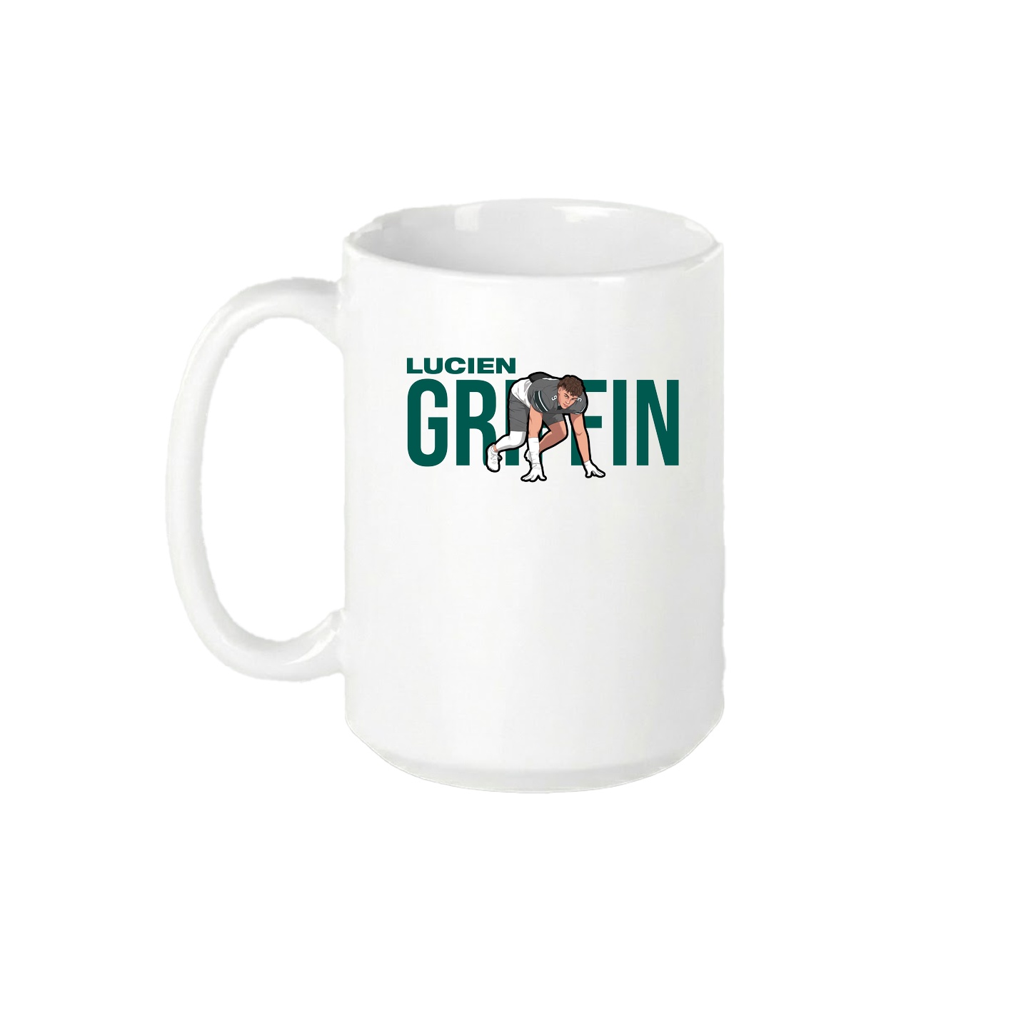 15oz Coffee Mug — Player Name in White