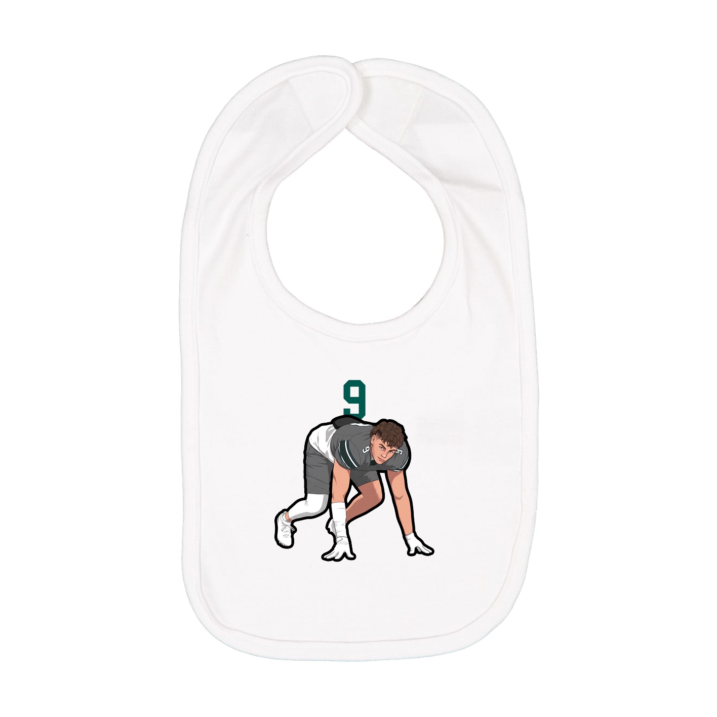 Infant Bib — Number Top in White