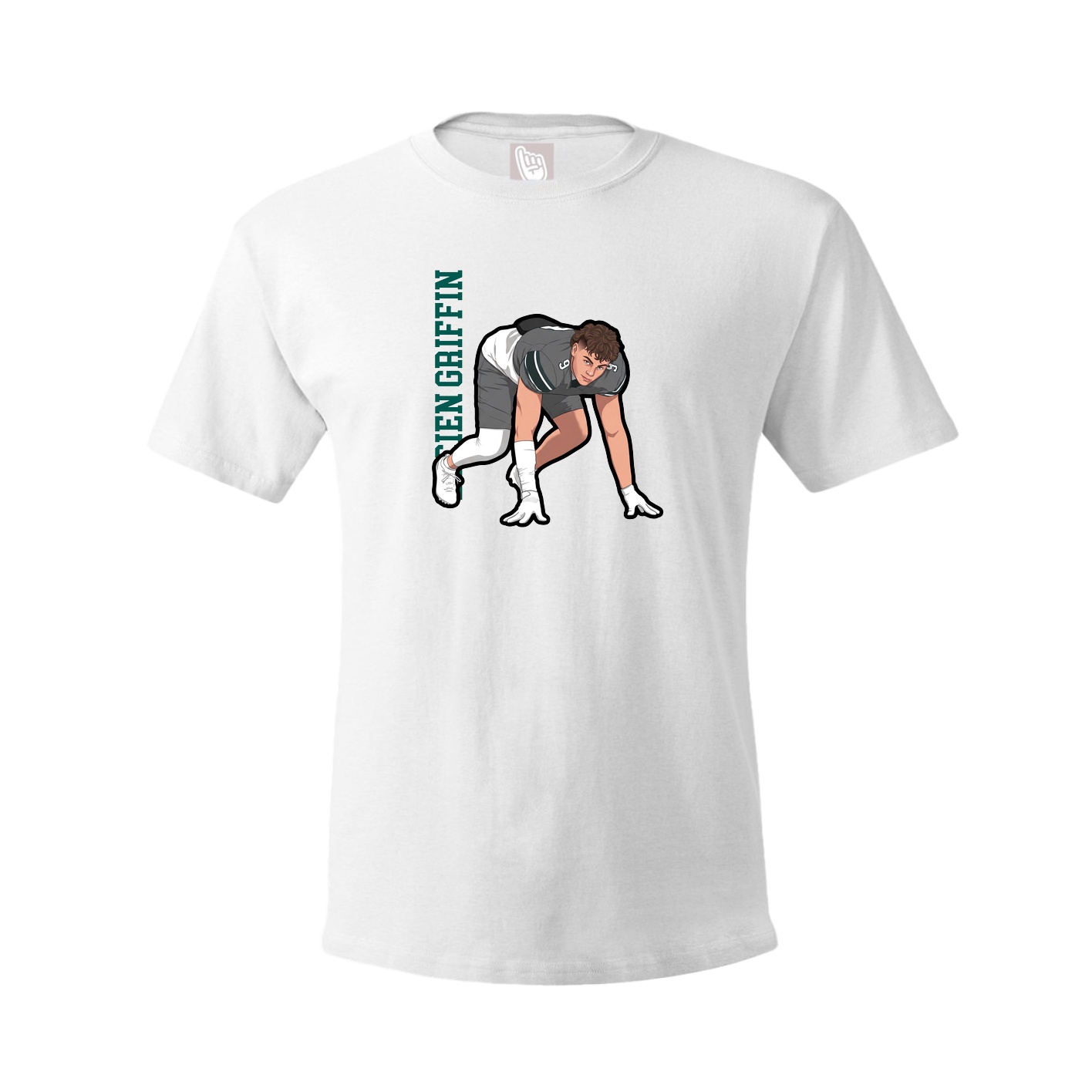 Youth Tee — Name Vertical in White