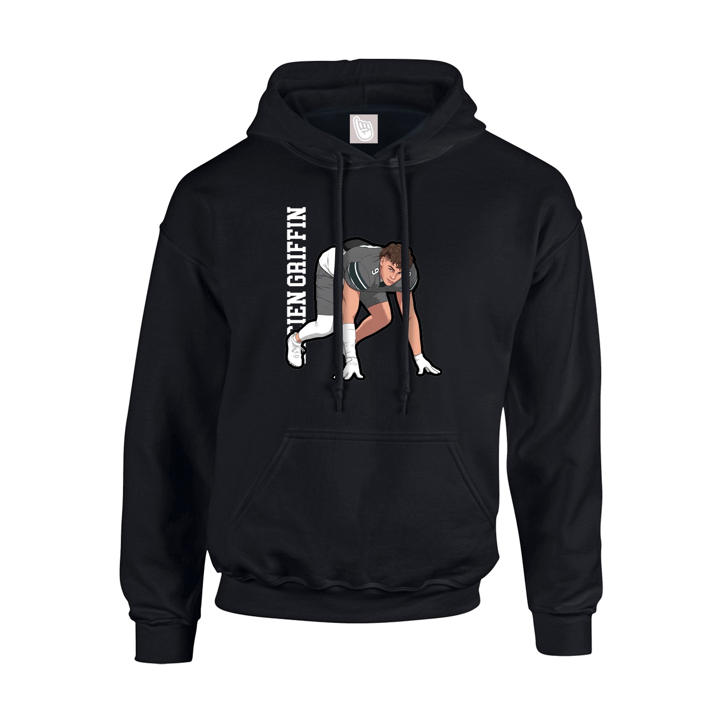 Youth Hoodie — Name Vertical in Black