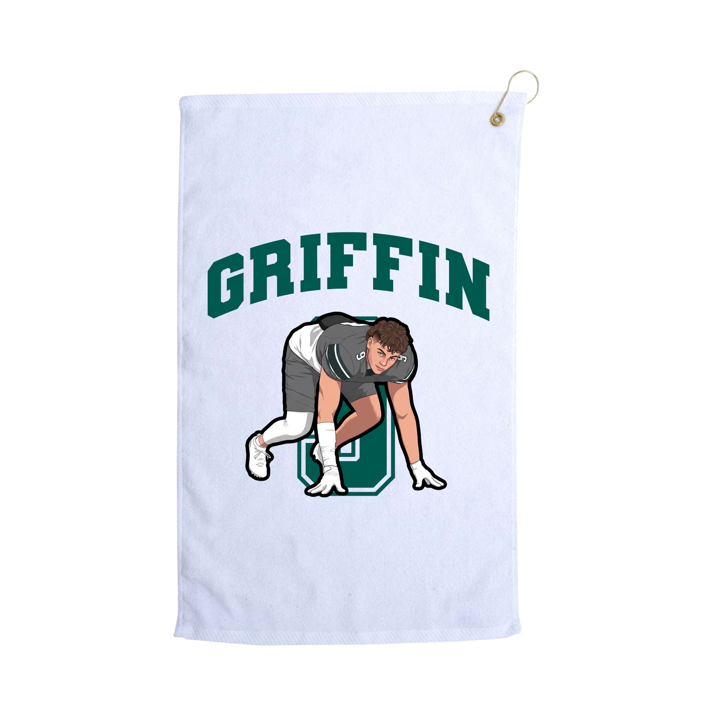 Golf Towel — Number in White