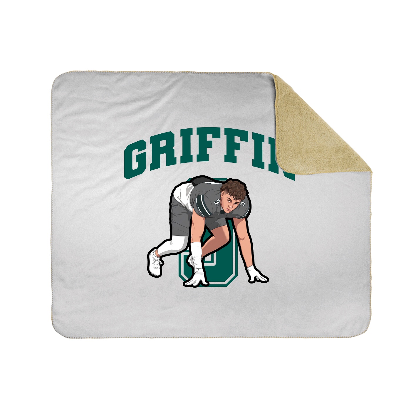 Throw Blanket — Number in White