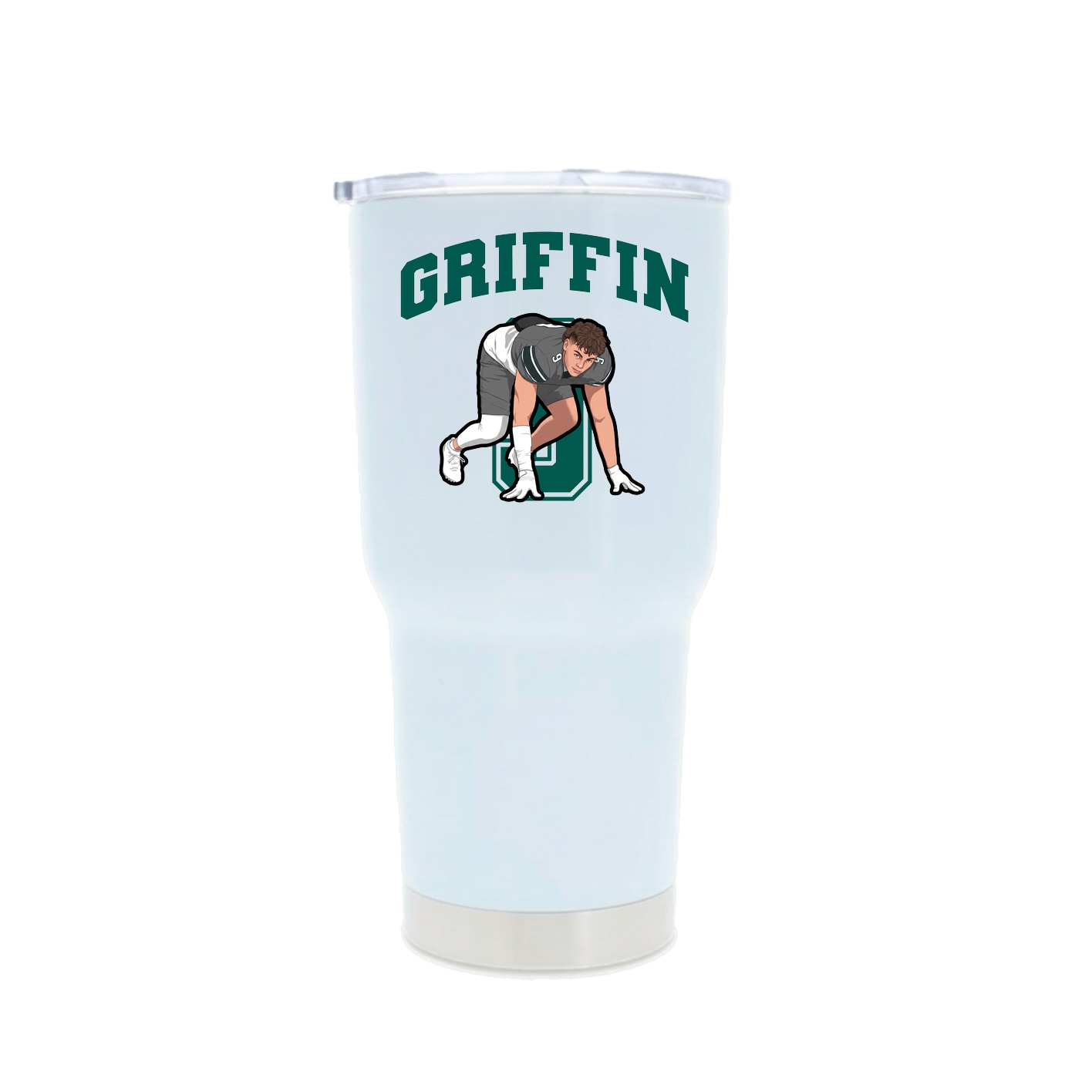 30oz Stainless Steel Tumbler — Number in White