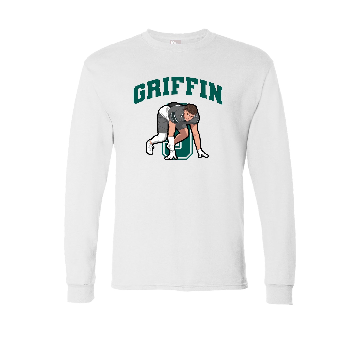 Long Sleeve Tee — Number in White