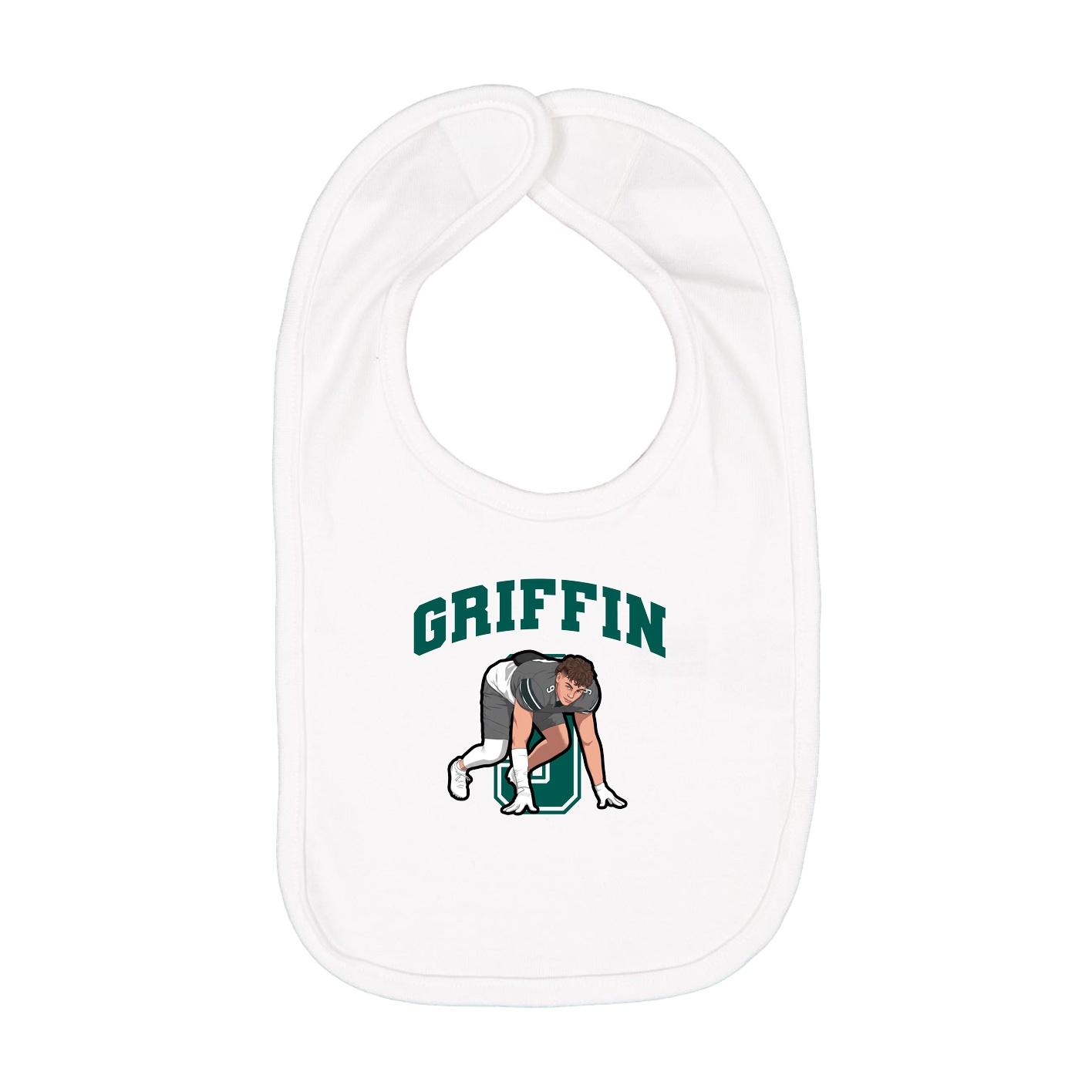 Infant Bib — Number in White