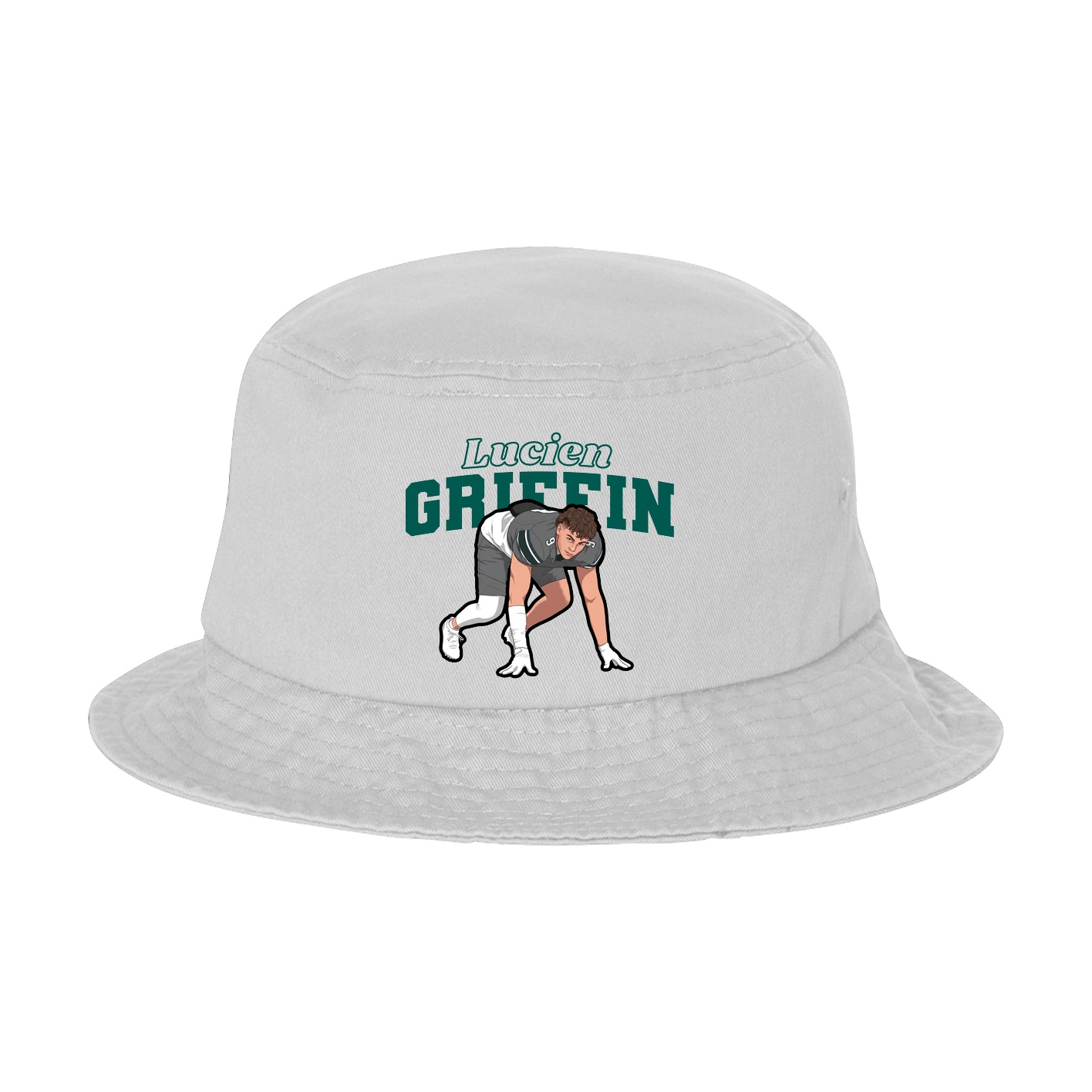 Bucket Cap — Name Arch in White