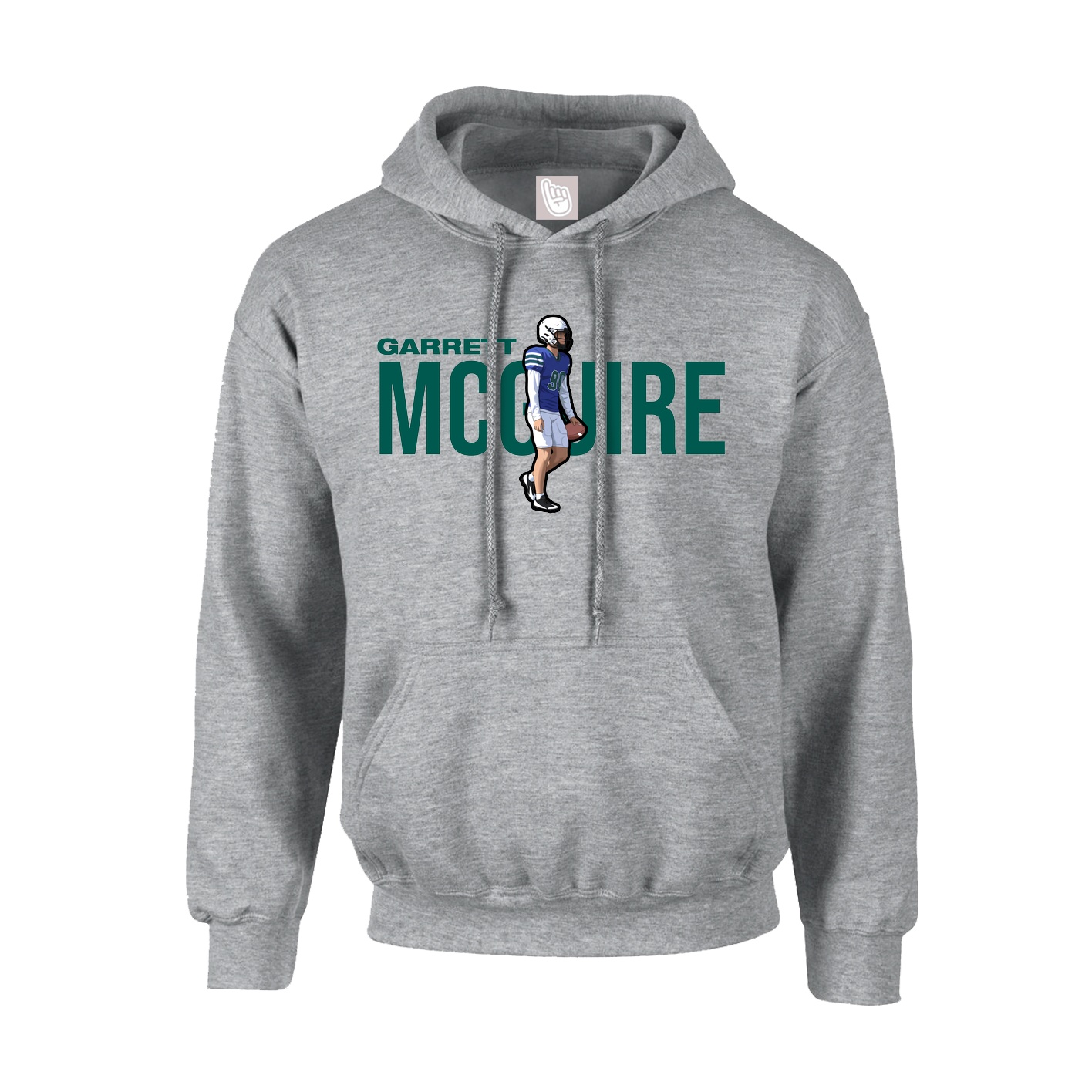 Hoodie — Player Name in Grey