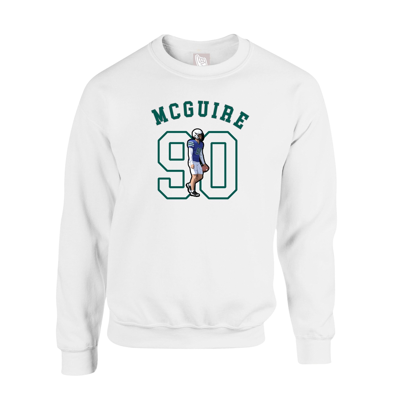 Fleece Crew — Shirsey Arch in White