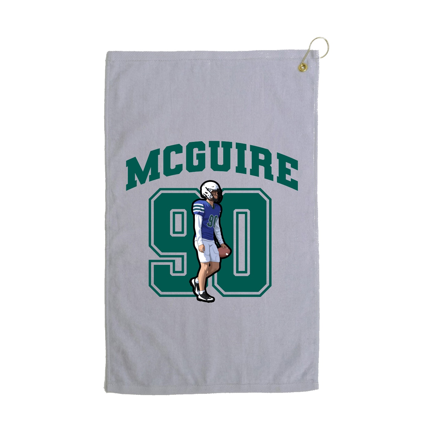 Golf Towel — Number in Grey