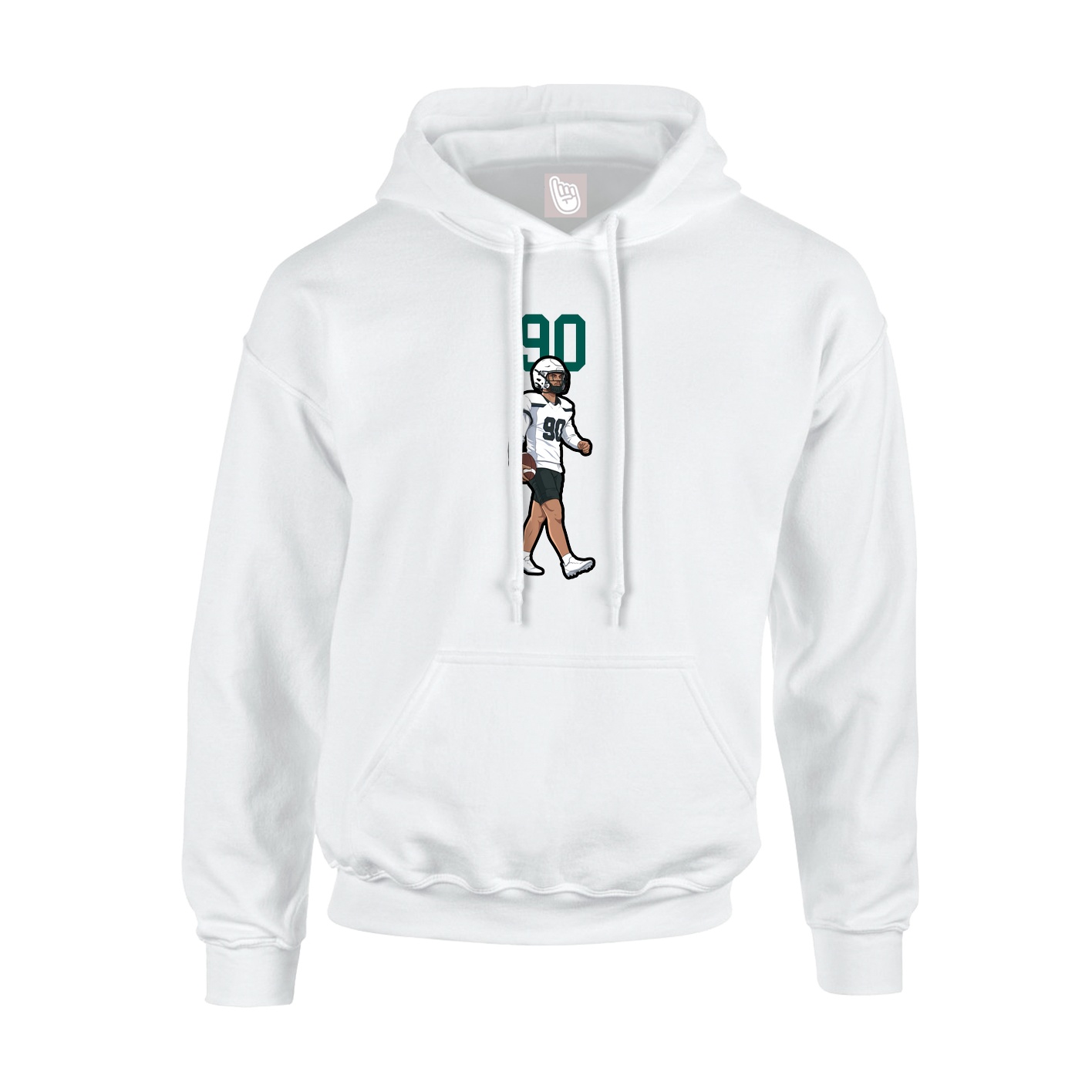 Youth Hoodie — Number Top in White