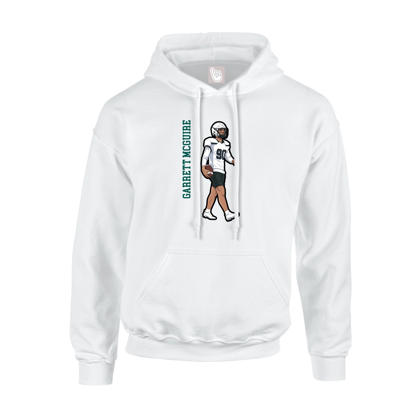 Youth Hoodie — Name Vertical in White