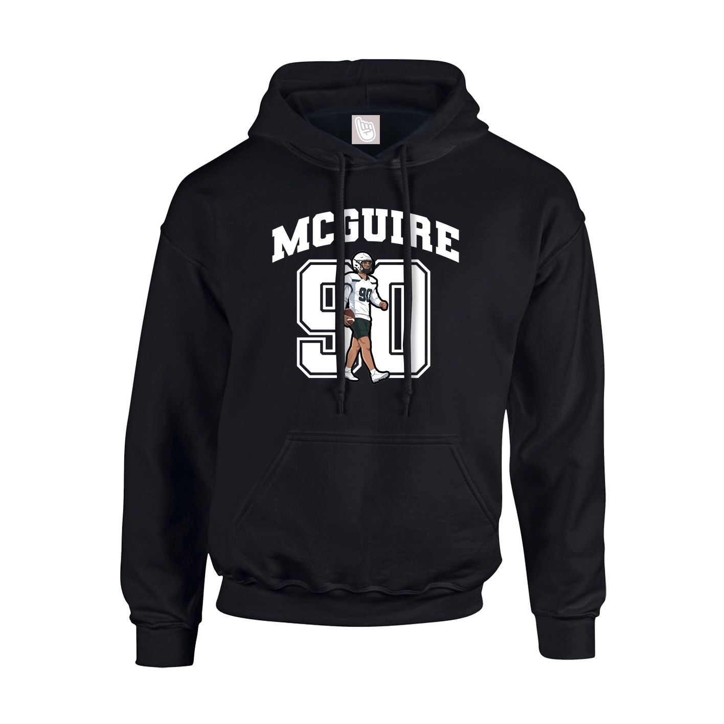 Youth Hoodie — Number in Black