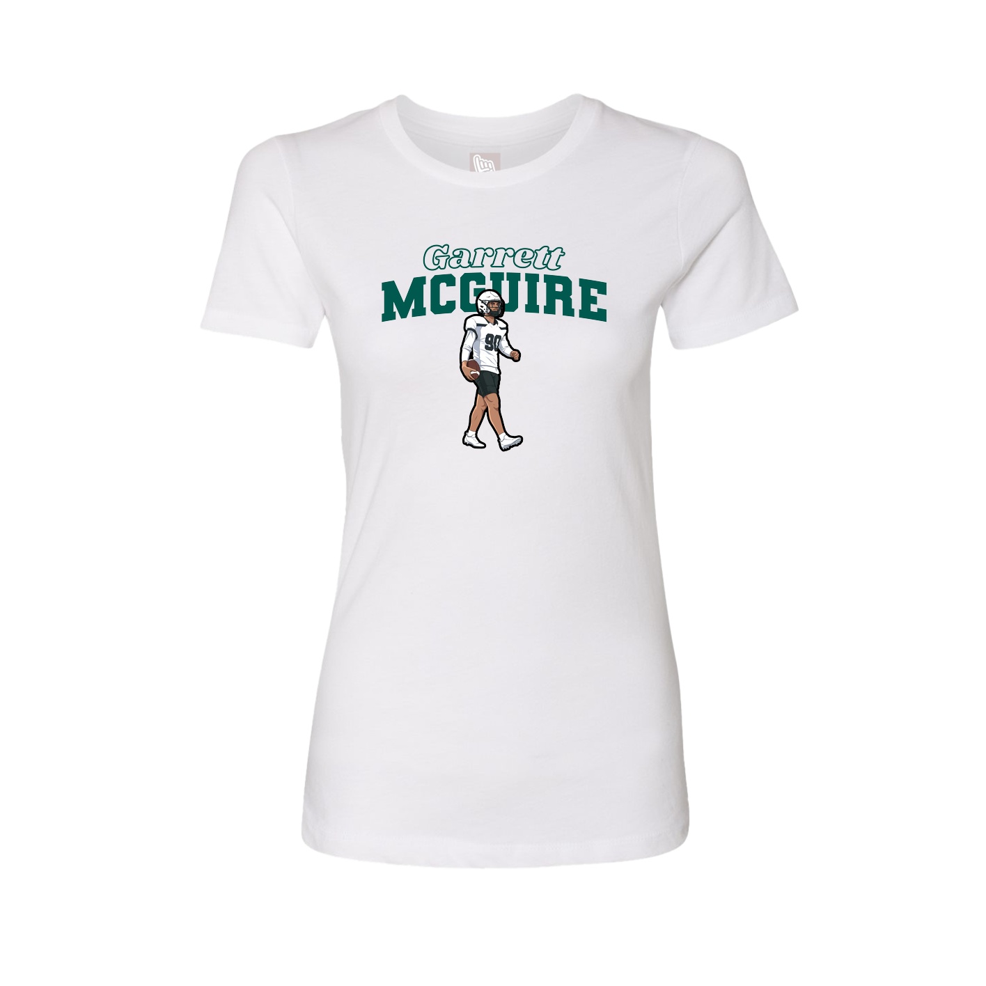 Womens Tee — Name Arch in White