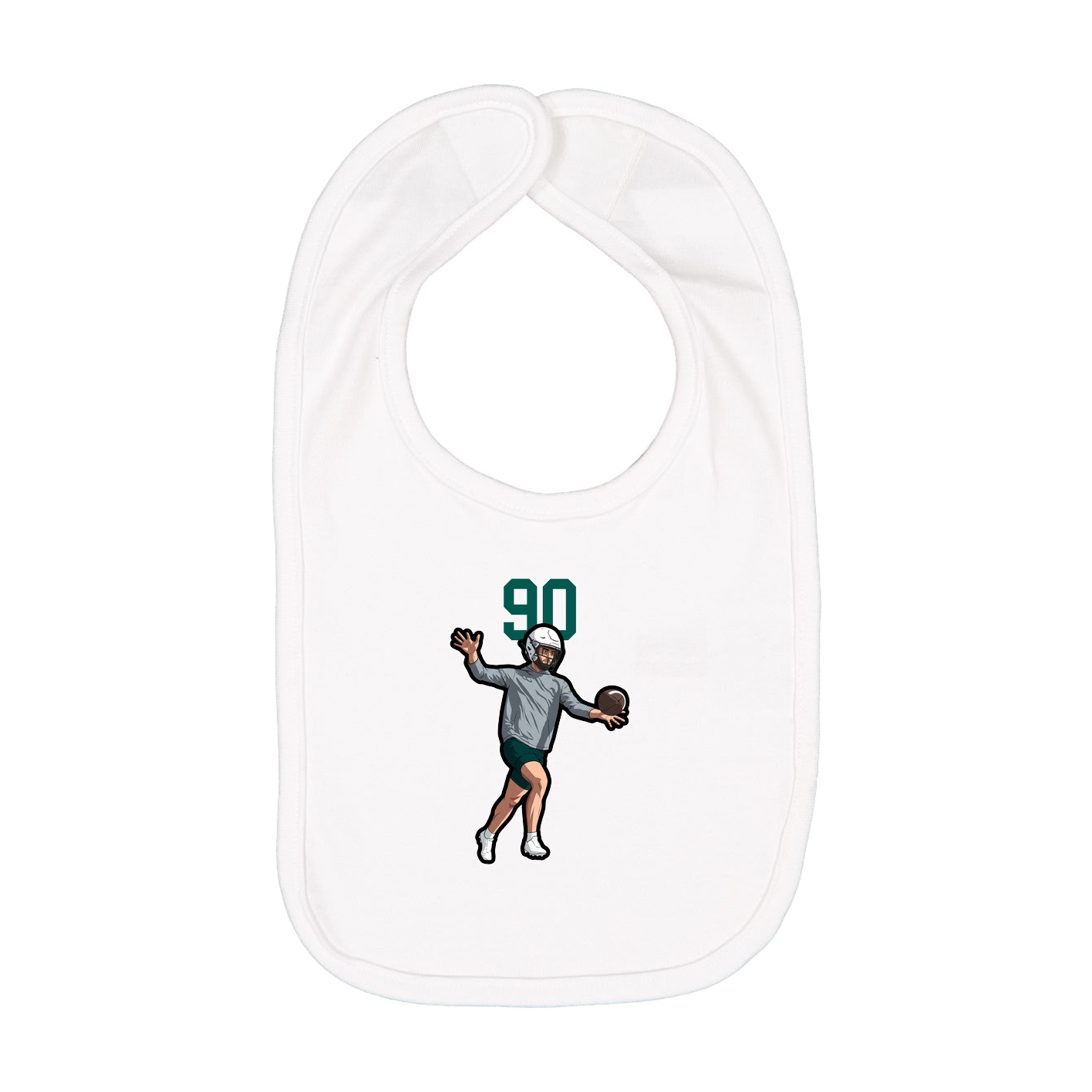 Infant Bib — Number Top in White
