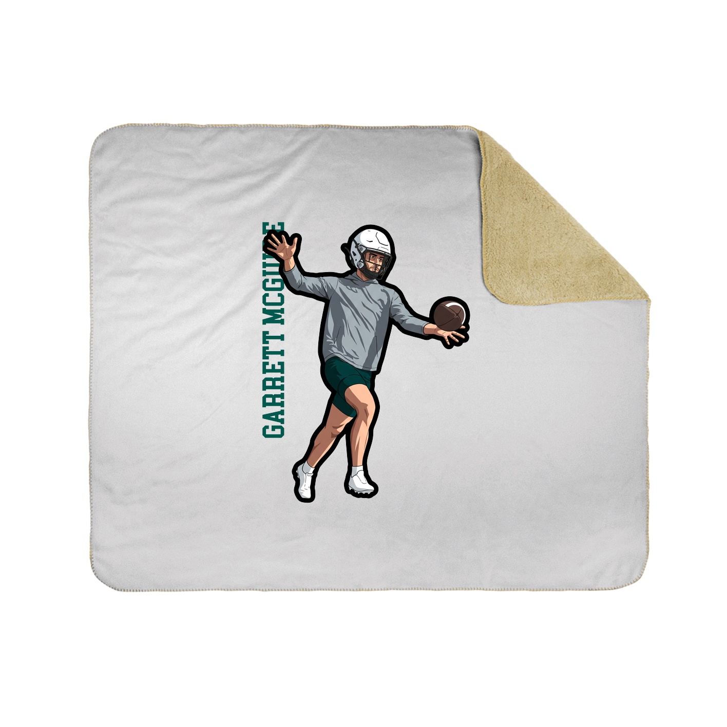 Throw Blanket — Name Vertical in White